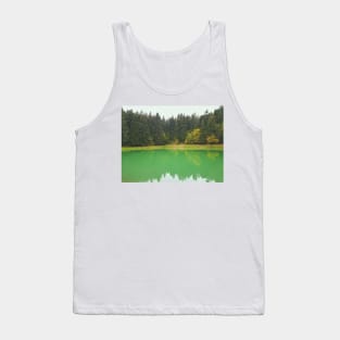 Forest Lake With Reflection In Water Tank Top